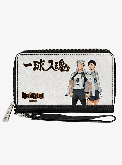Haikyu!! Fukurodani Academy Bokuto and Akaashi Players Pose Zip Around Wallet