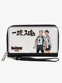 Haikyu!! Fukurodani Academy Bokuto and Akaashi Players Pose Zip Around Wallet