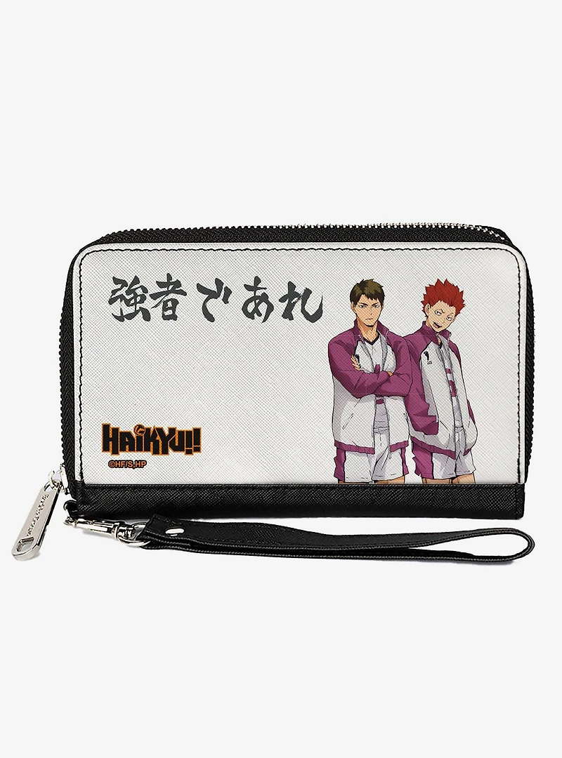 Haikyu!! Shiratorizawa Academy Tendo Ushjima Strong Man Pose Zip Around Wallet