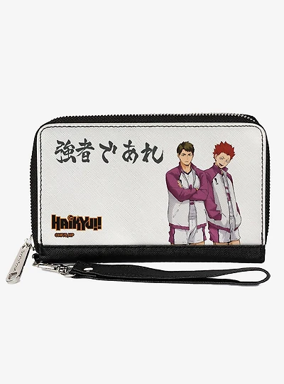 Haikyu!! Shiratorizawa Academy Tendo Ushjima Strong Man Pose Zip Around Wallet