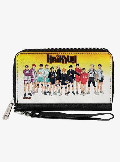 Haikyu!! Six Volleyball Team Player Pairs Line Up Zip Around Wallet