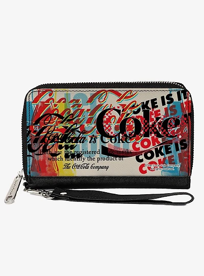 Coca-Cola Coke Is It Pop Art Collage Zip Around Wallet
