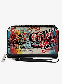 Coca-Cola Coke Is It Pop Art Collage Zip Around Wallet