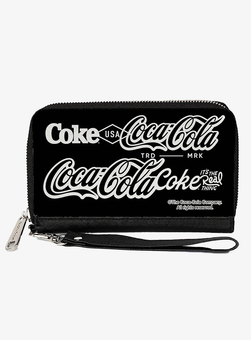 Coca-Cola Coke Typography Its The Real Thing Zip Around Wallet