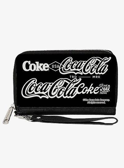 Coca-Cola Coke Typography Its The Real Thing Zip Around Wallet