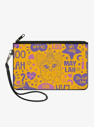 Furby Furbish Phrases and Icons Zip Clutch Wallet