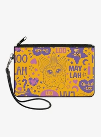 Furby Furbish Phrases and Icons Zip Clutch Wallet