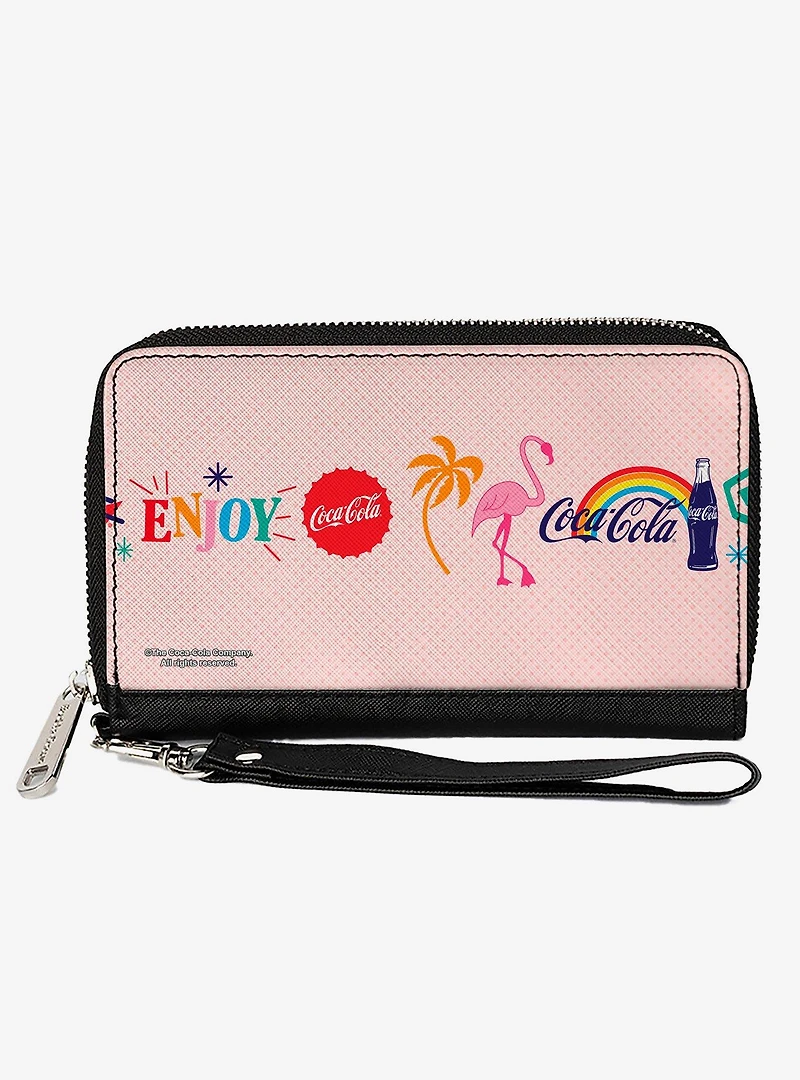 Coca-Cola Enjoy Vibrant Icons Collage Zip Around Wallet