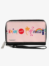 Coca-Cola Enjoy Vibrant Icons Collage Zip Around Wallet