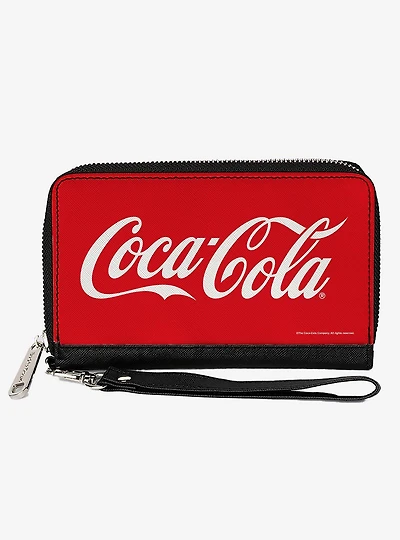 Coca-Cola Coca Cola Coke Script Logo Centered Zip Around Wallet