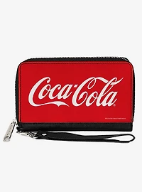 Coca-Cola Coca Cola Coke Script Logo Centered Zip Around Wallet