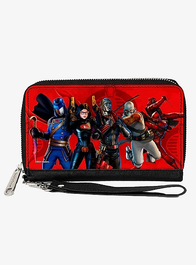 GI Joe Cobra Agents Group Pose and Logos Zip Around Wallet