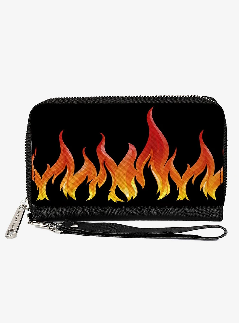 Flames Zip Around Wallet