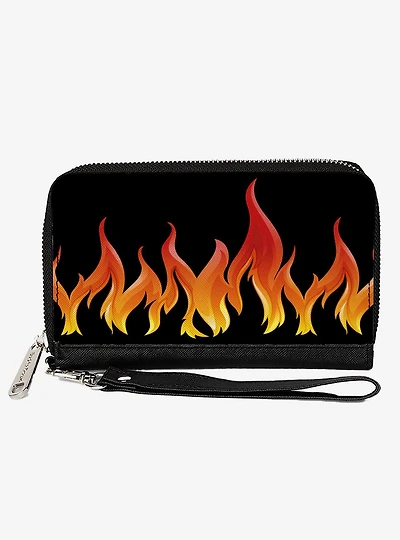 Flames Zip Around Wallet