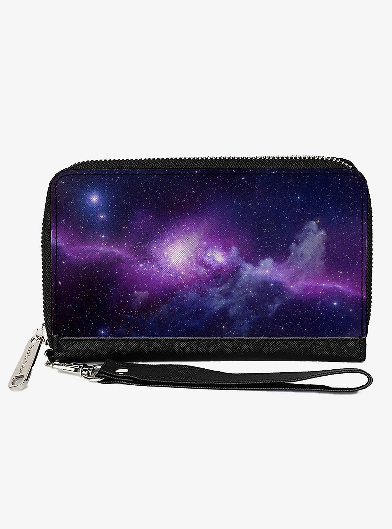 Galaxy Purple Zip Around Wallet