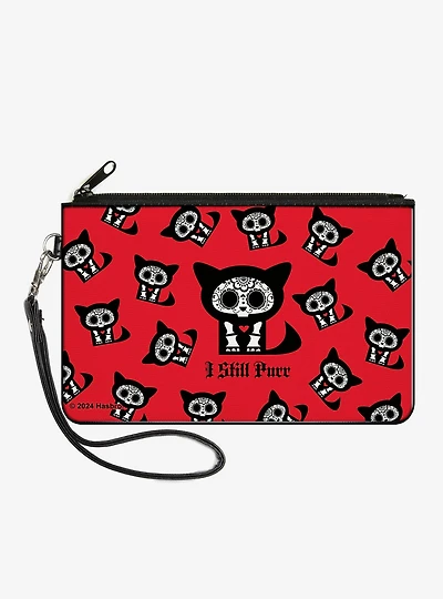 Skelanimals Kit the Cat I Still Purr Pose Zip Clutch Wallet