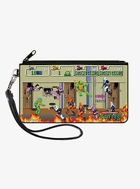 Teenage Mutant Ninja Turtles 8 Bit Video Battle Scene Zip Clutch Wallet