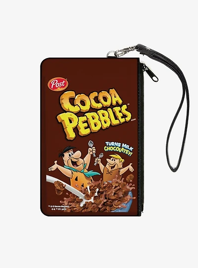The Flintstones Cocoa Pebbles Fred and Barney Cereal Box Replica Zip Clutch Wallet
