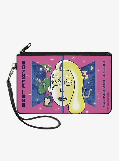 Rick and Morty Space Beth and Beth Smith Best Friends Zip Clutch Wallet