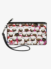 South Park Chef Expressions Stacked Zip Clutch Wallet