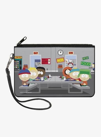 South Park Boys Group Cafeteria Table Scene Zip Clutch Wallet