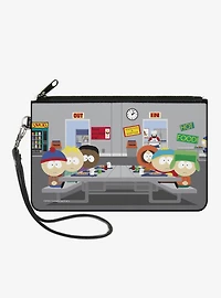 South Park Boys Group Cafeteria Table Scene Zip Clutch Wallet