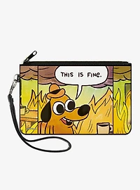 This is Fine Question Hound Cafe Fire Comic Strip Zip Clutch Wallet