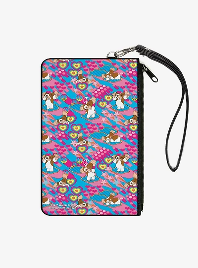 Gremlins The New Batch Gizmo Poses Peace Collage Zip Clutch Wallet