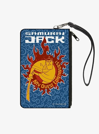 Samurai Jack My Quest Continues Katana Pose Swirl Zip Clutch Wallet