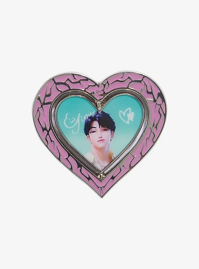 KPop Demon Hunters Jinu Spinning Heart Glow-in-the-Dark Enamel Pin - BoxLunch Exclusive