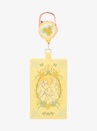 Disney Beauty and The Beast Belle & Philippe Floral Retractable Lanyard - BoxLunch Exclusive
