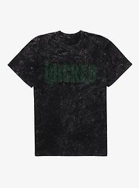 Wicked: For Good Green Stylized Logo Mineral Wash T-Shirt