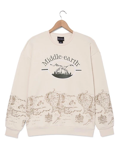 The Lord of Rings Middle-earth Map Embroidered Crewneck - BoxLunch Exclusive