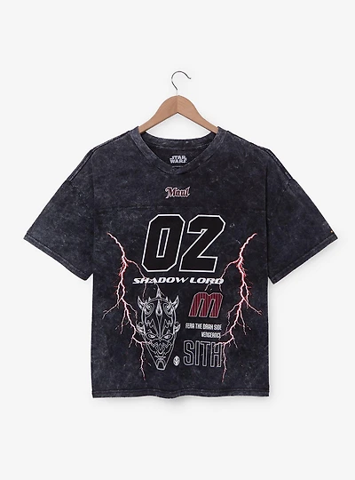 Star Wars Darth Maul Acid Wash Football T-Shirt - BoxLunch Exclusive