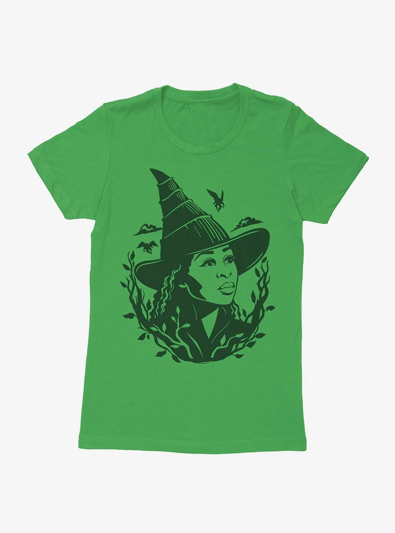 Wicked: For Good Elphaba Shadow Portrait Womens T-Shirt