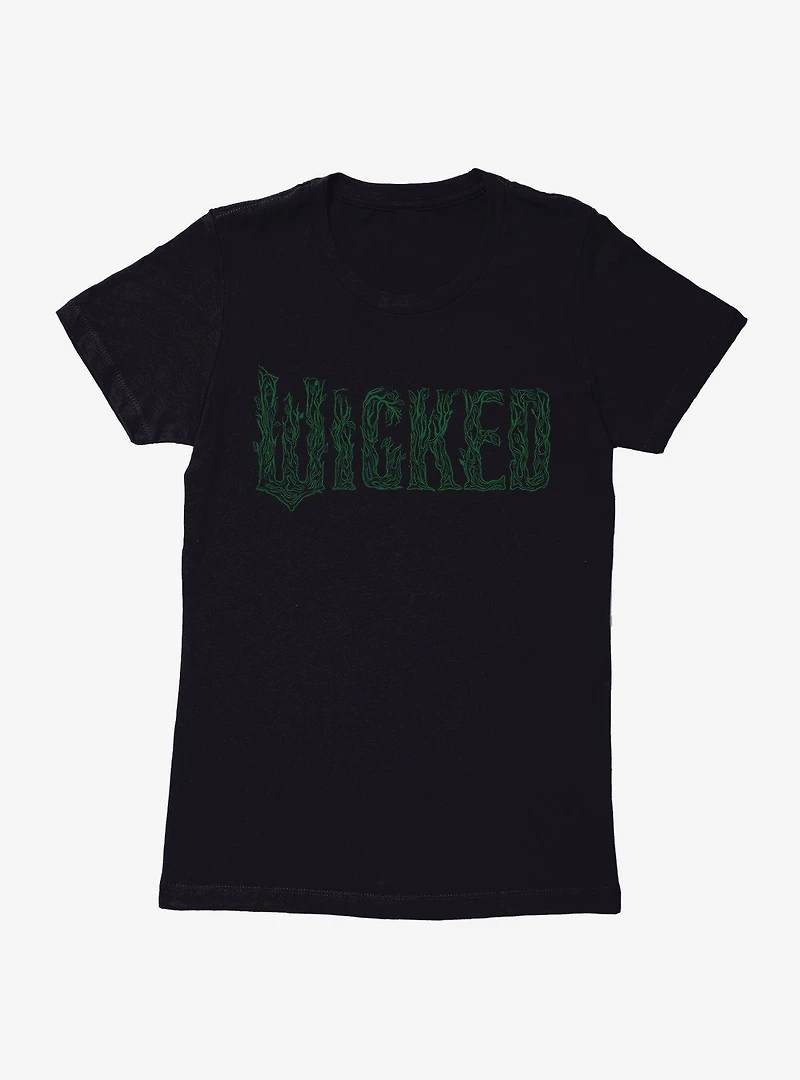 Wicked: For Good Green Stylized Logo Womens T-Shirt