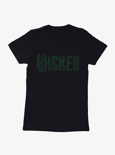 Wicked: For Good Green Stylized Logo Womens T-Shirt
