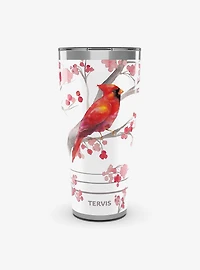 Christmas Cardinal and Berry Branches 30oz Tumbler with Slider Lid