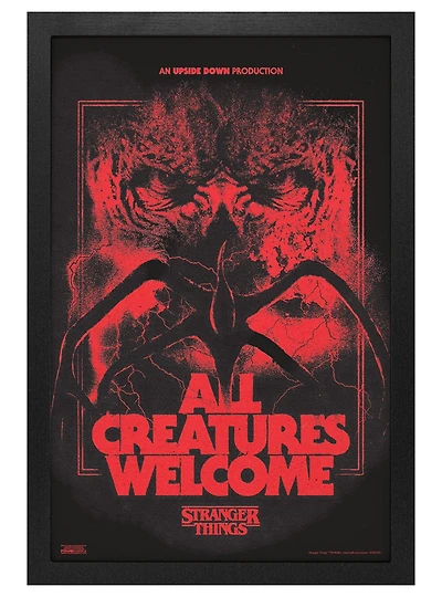Stranger Things All Creatures Welcome Framed Poster