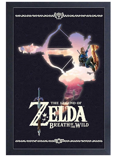 Zelda Breath of the Wild Silhouette Framed Poster