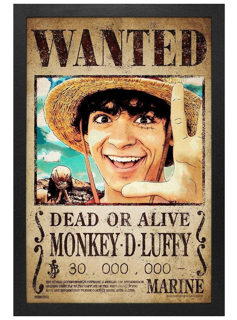 One Piece Live Action Luffy Wanted Framed Poster