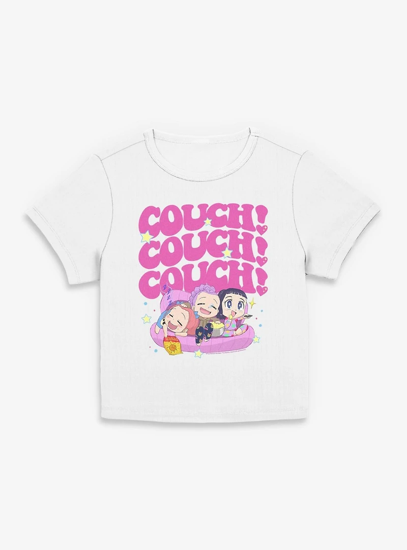 KPop Demon Hunters Huntrix Chibi Couch Snacking Womens Baby T-Shirt