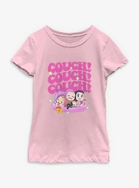 KPop Demon Hunters Huntrix Chibi Couch Snacking Youth Girls T-Shirt
