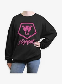 KPop Demon Hunters Saja Boys Lion Logo Womens Oversized Sweatshirt