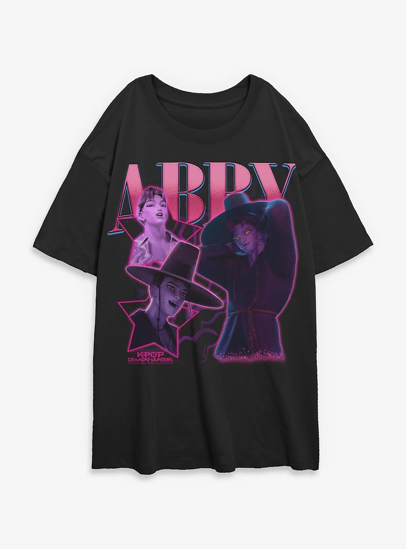 KPop Demon Hunters Saja Boys Abby Collage Womens Oversized T-Shirt