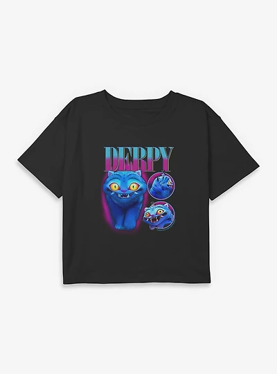 KPop Demon Hunters Derpy Tiger Collage Youth Girls Boxy Crop T-Shirt