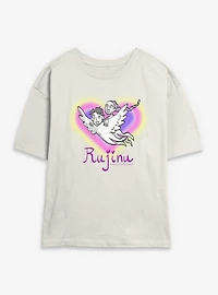 KPop Demon Hunters Rumi and Jinu Rujinu Heart Womens Skimmer T-Shirt
