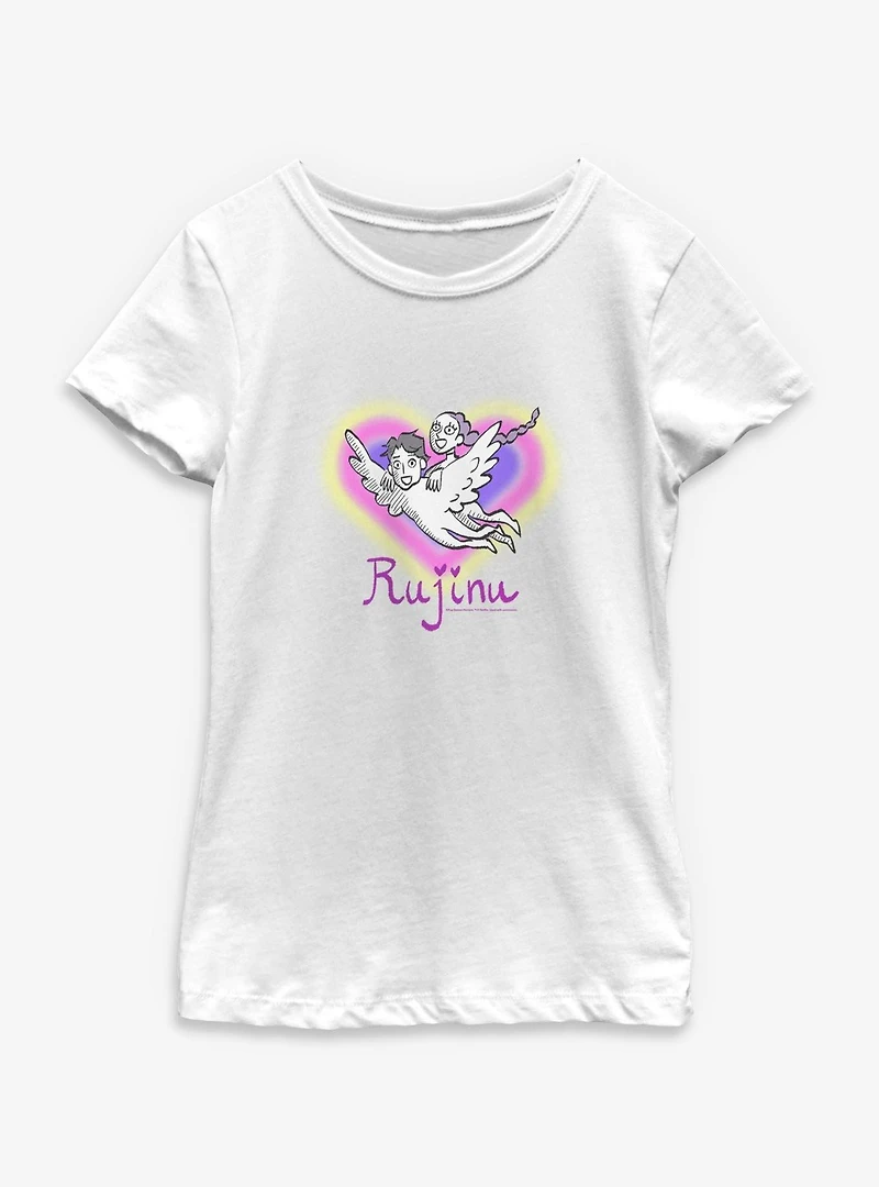 KPop Demon Hunters Rumi and Jinu Rujinu Heart Youth Girls T-Shirt