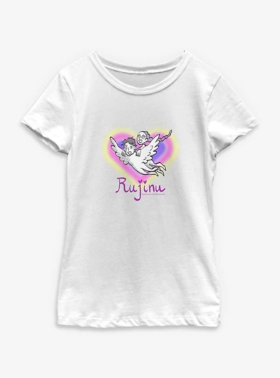 KPop Demon Hunters Rumi and Jinu Rujinu Heart Youth Girls T-Shirt