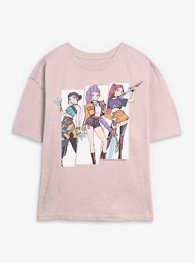 KPop Demon Hunters Huntrix Manhwa Style Panels Womens Skimmer T-Shirt